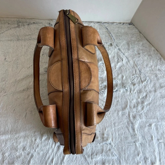 Fossil Vintage Reissue Tan Leather Satchel Shoulder Bag Business Shoulder Bag - Picture 7 of 16